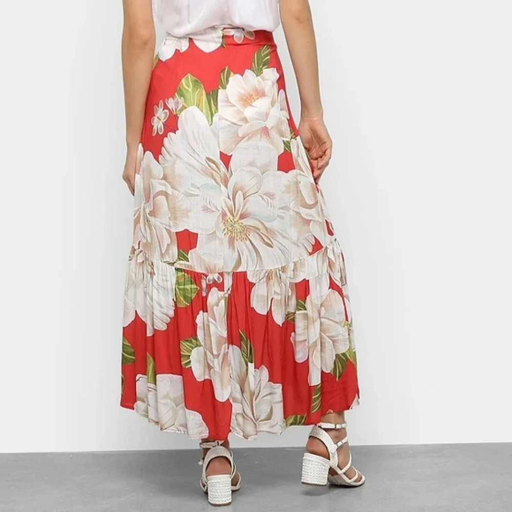 Farm Rio Floral Red Maxi Skirt - Picture 2 of 3